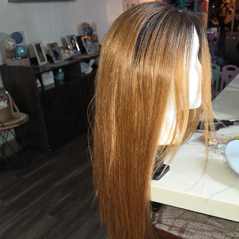 Sleek Brown Hair Synthetic Wig
